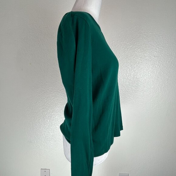 St. John's Bay Womens Crew Neck Long Sleeve T-Shirt, American Green size M - Picture 3 of 8